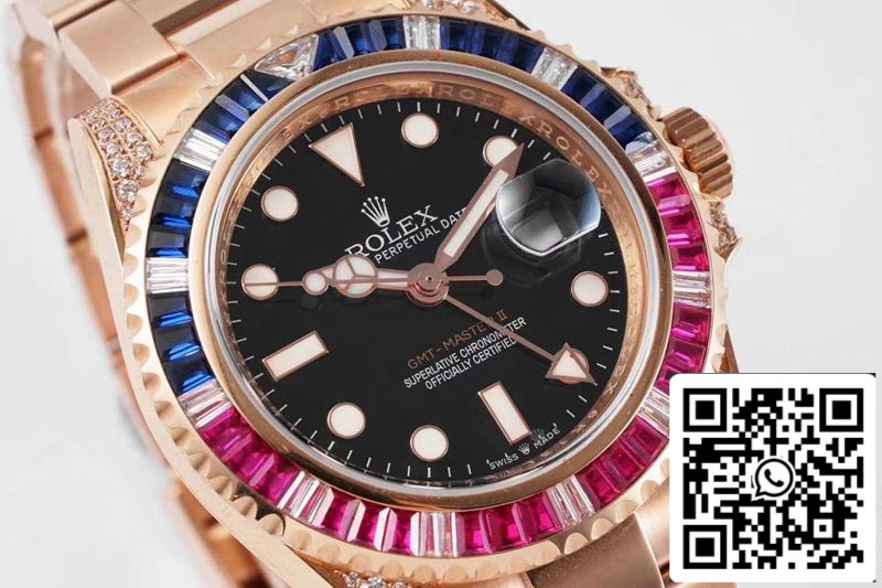 Rolex GMT Master II 116759 SAru 1:1 Best Edition ROF Fabbrica Rose Gold Swiss ETA2836