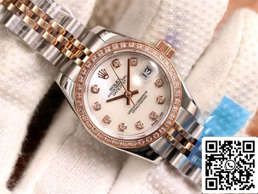 Rolex Datejust 28MM 1:1 edizione migliore BP Fabbrica Diamond-set quadrante bianco
