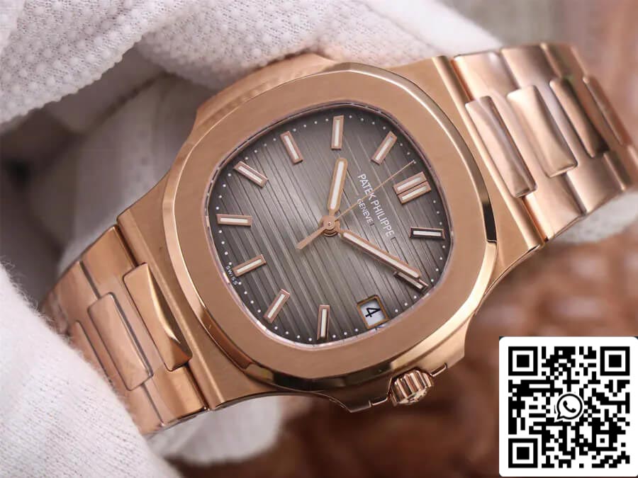 Patek Philippe Nautilus 5711/1R-001 1:1 Best Edition PPF Fabbrica V4 Rose Gold Brown Dial Swiss ETA324