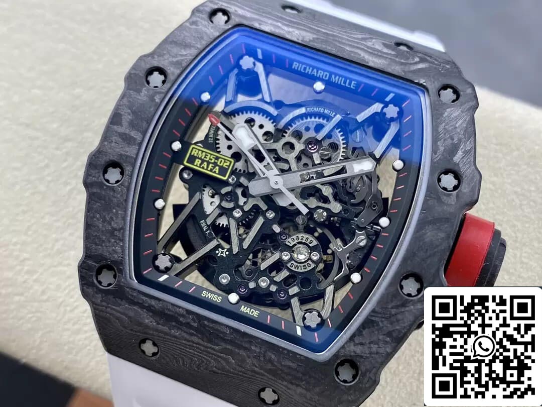 Richard Mille RM35-02 1:1 Best Edition T+ Fabbrica Carbon Fiber White cinturino