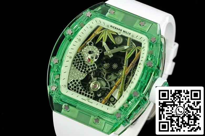 Richard Mille RM26-01 Tourbillon Melhor Edição 1:1 RM Fabbrica Mostrador Esqueleto Verde