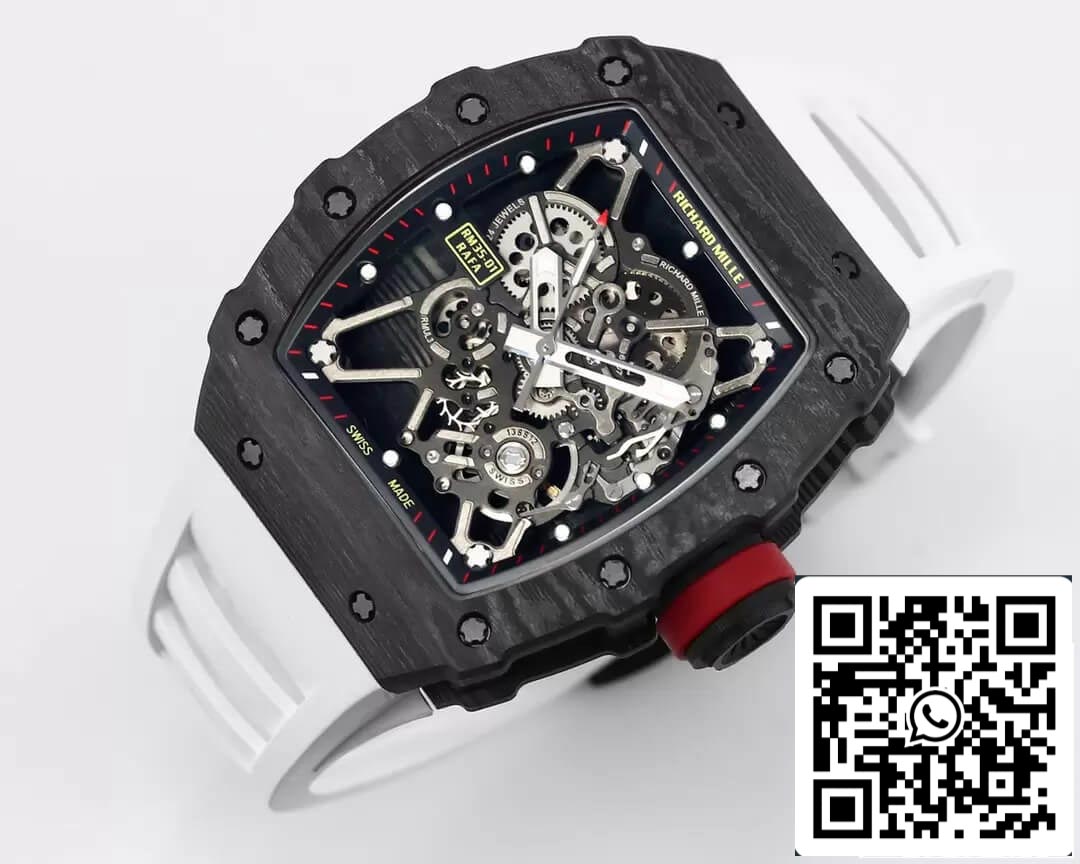 Richard Mille RM35-01 1:1 edizione migliore BBR Fabbrica Bianco Gomma cinturino