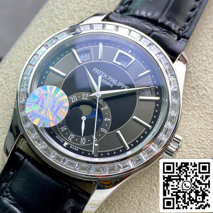 Patek Philippe Complications 5205G 1:1 Best Edition KM Fabbrica Diamond Bezel