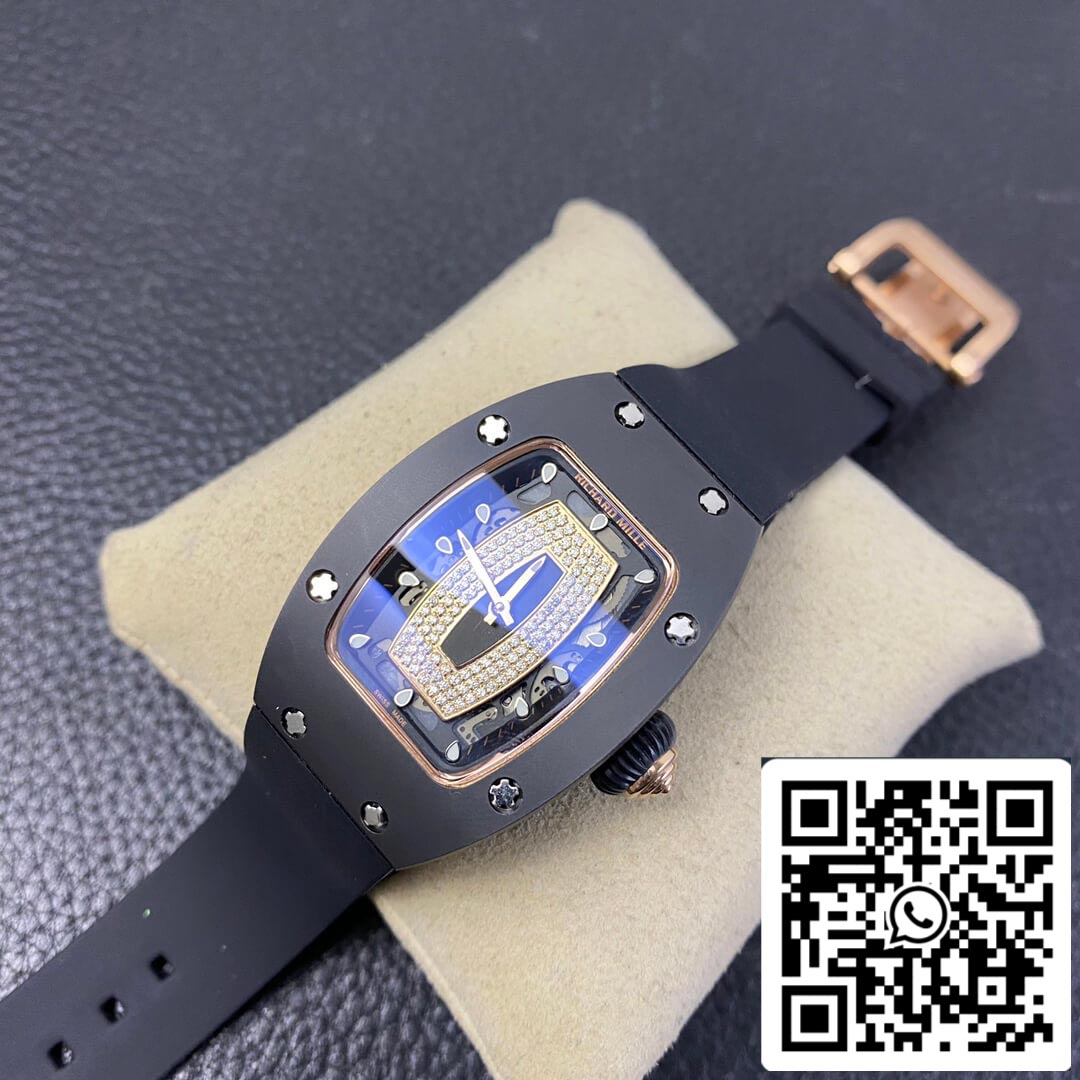 Richard Mille RM 07-01 1:1 Best Edition RM Fabbrica Black Rubber cinturino