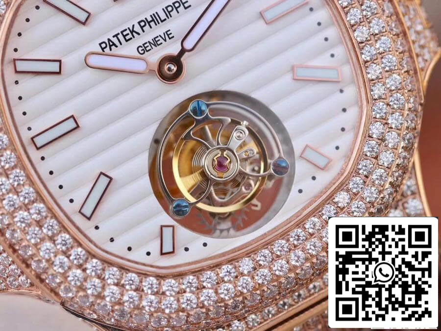 Patek Philippe Nautilus Jumbo 5711 R8 Fabrica 1:1 Melhor Edição Swiss Tourbillon Rose Gold