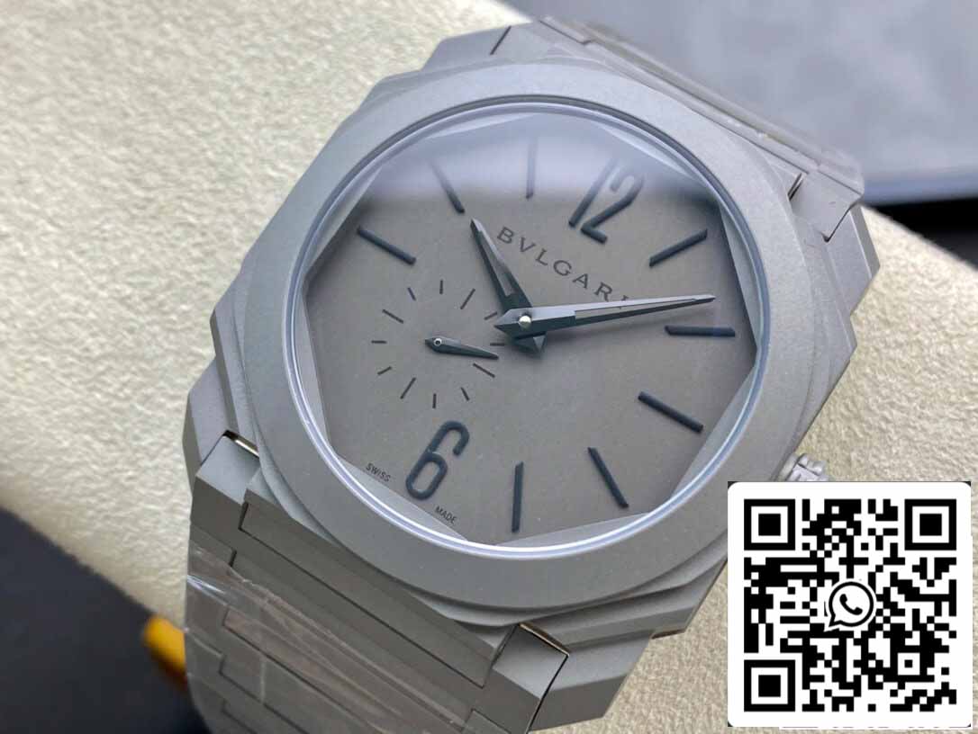 Bvlgari Octo Finissimo 102713 BGO40C14TTXTAUTO 1:1 edizione migliore BV Fabbrica Argento Grey quadrante
