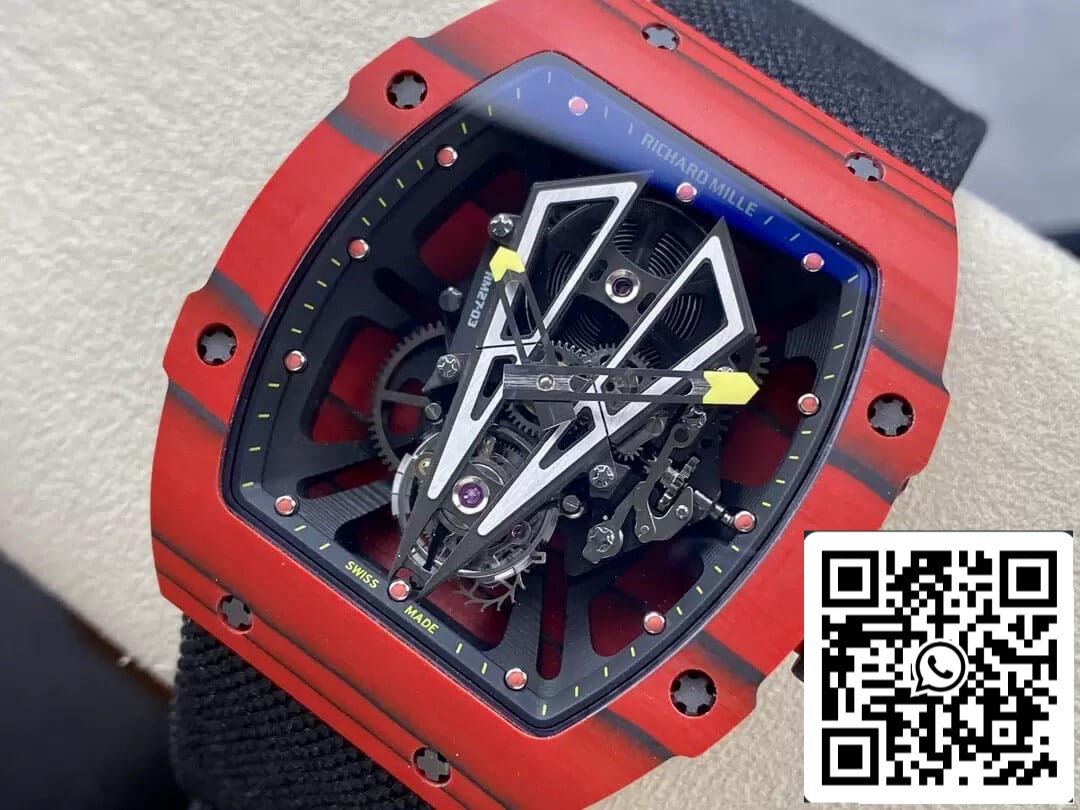 Richard Mille RM27-03 Tourbillon 1:1 edição melhor BBR Fabbrica Red fibra de carbono Cassa
