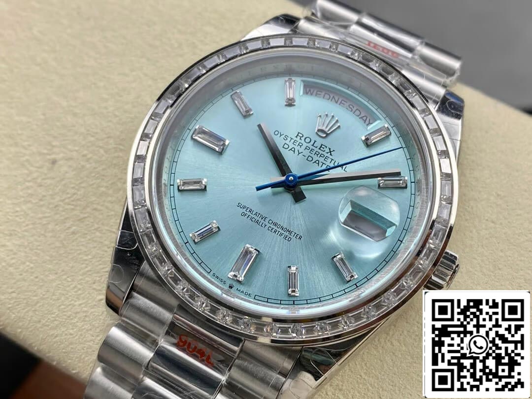 Rolex Day Date M228396TBR-0002 1:1 edição melhor GM Fabbrica Ice quadrante azul