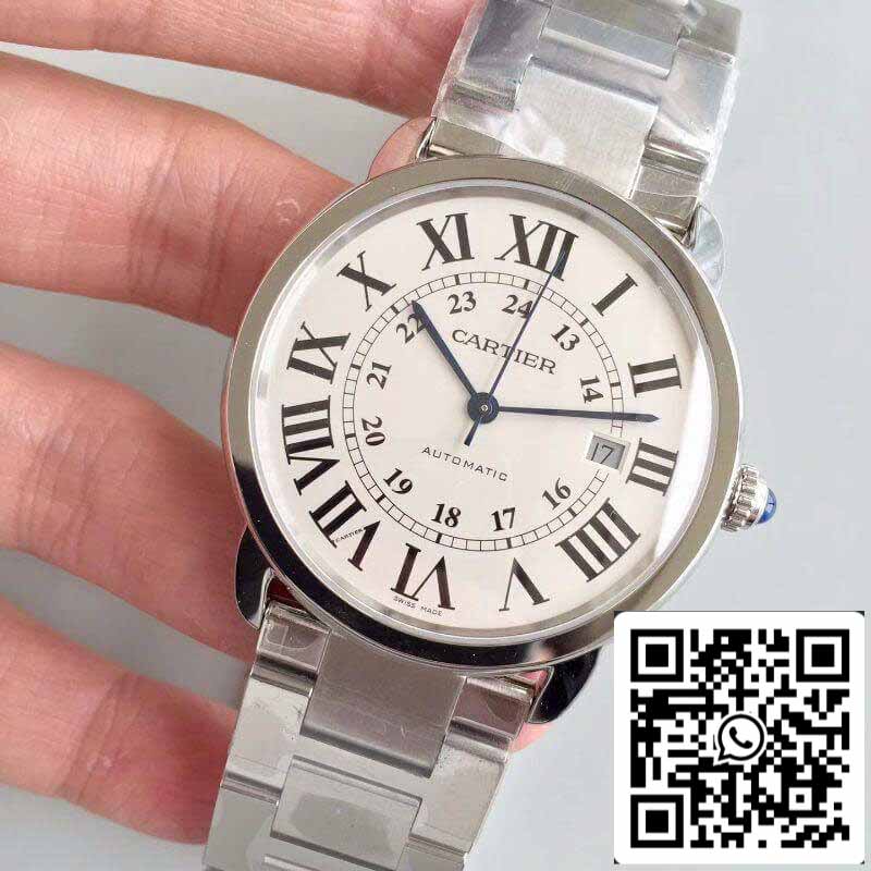 Ronde Solo De Cartier W670101 ZF Fabbrica Relógios Masculinos 1:1 Melhor Edição Suíço ETA9015 Mostrador Branco