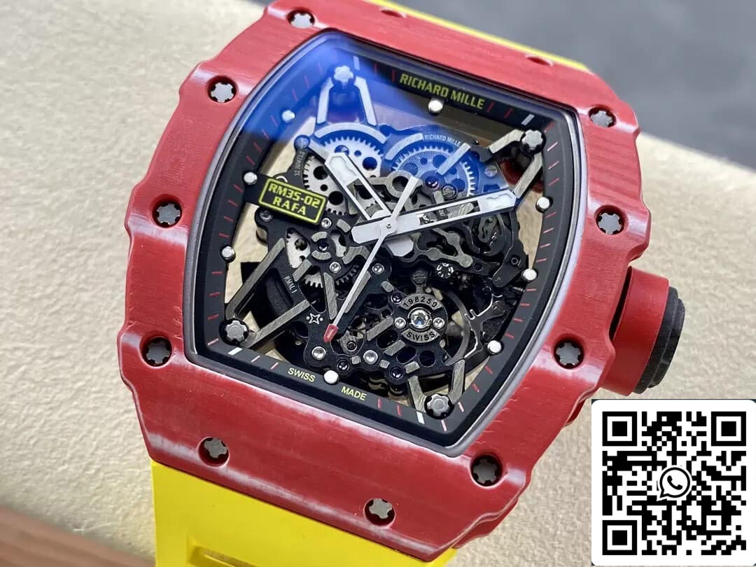 Richard Mille RM35-02 1:1 Best Edition T+ Fabbrica Red Carbon Fiber NTPT Case