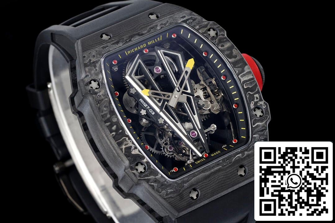 Richard Mille RM27-03 Rafael Nadal Tourbillon 1:1 Best Edition RM Fabbrica Black Rubber cinturino