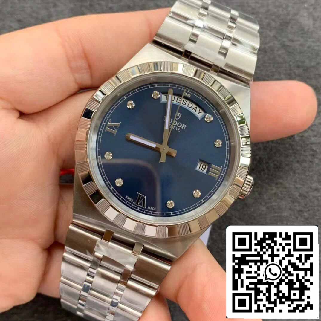 réplica Tudor Royal M28600-0006 Melhor Edição 1:1 V7 Fabbrica Mostrador Azul
