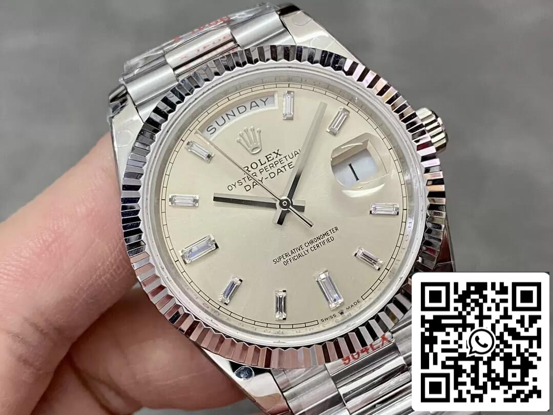 Rolex Day Date M228236-0002 1:1 edição melhor GM Fabbrica quadrante argento V2