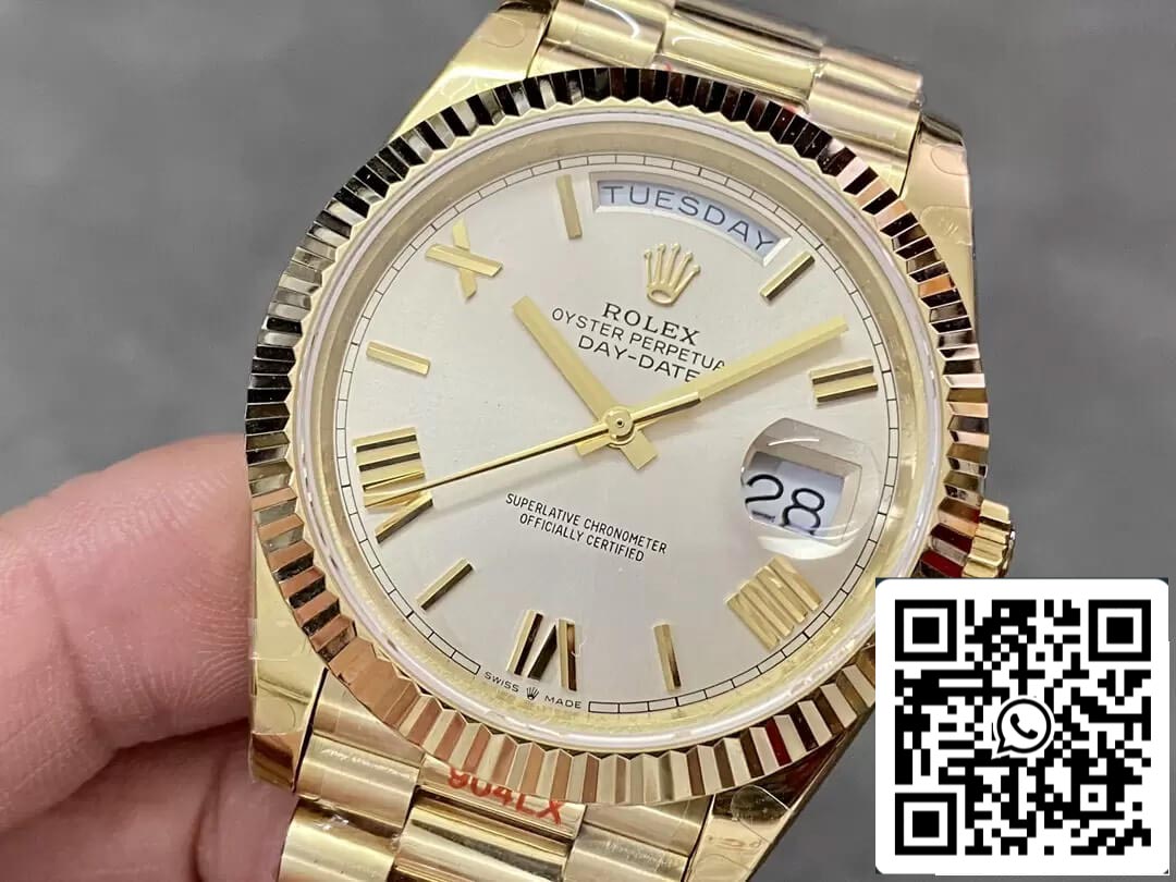 Rolex Day Date M228238-0002 1:1 edição melhor GM Fabbrica quadrante argento V2
