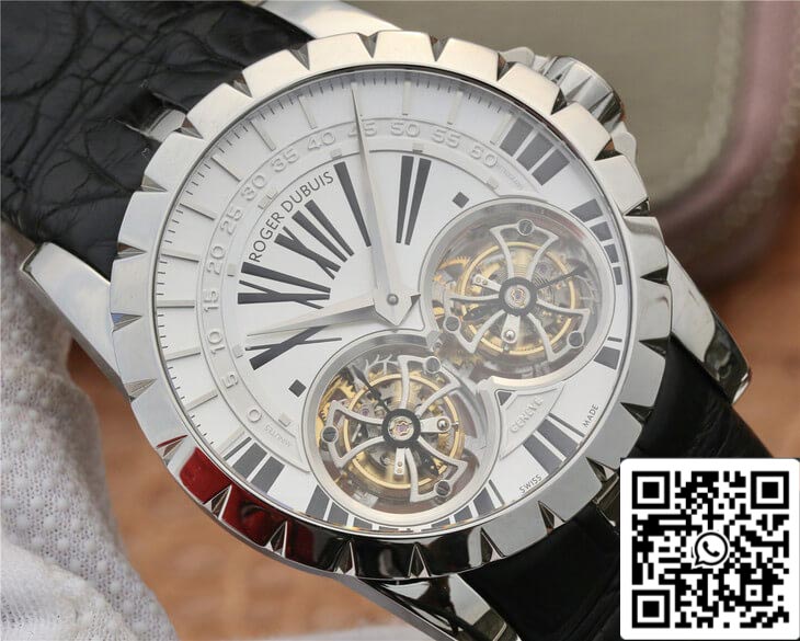 Roger Dubuis Excalibur RDDBEX0250 1:1 edizione migliore JB Fabbrica Tourbillon White Dial