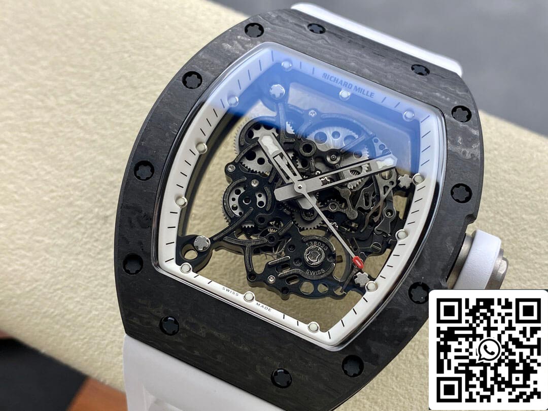 Richard Mille RM-055 1:1 edizione migliore BBR Fabbrica Bianco cinturino