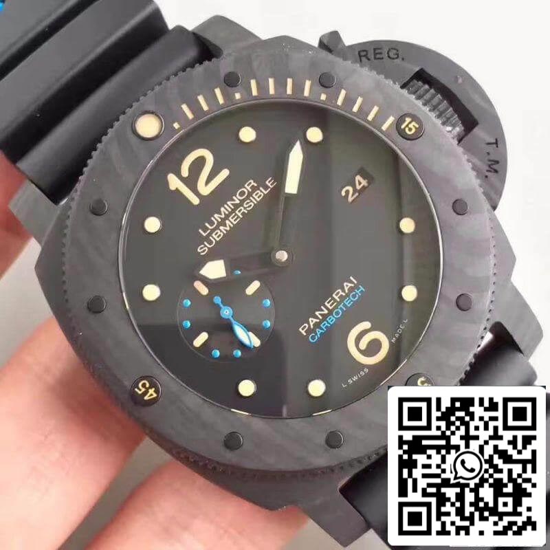 Panerai Luminor PAM441 VS Fabbrica ceramica Cassa 1:1 edizione melhor Swiss ETA P9001 Brown Pelle cinturino