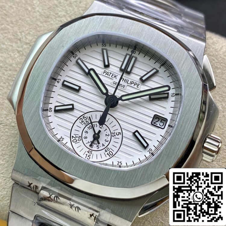 Patek Philippe Nautilus 5980/1A-019 1:1 edizione migliore 3K Fabbrica V2 quadrante bianco