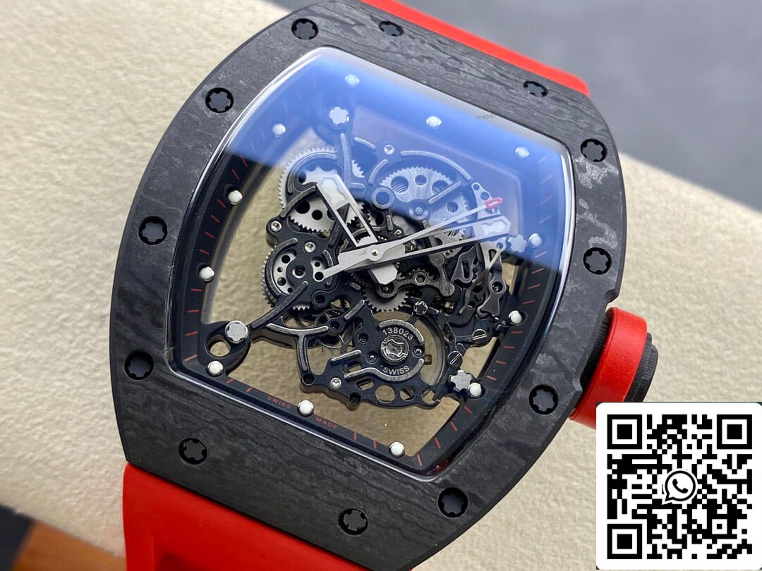 Richard Mille RM-055 1:1 edizione migliore BBR Fabbrica Red cinturino