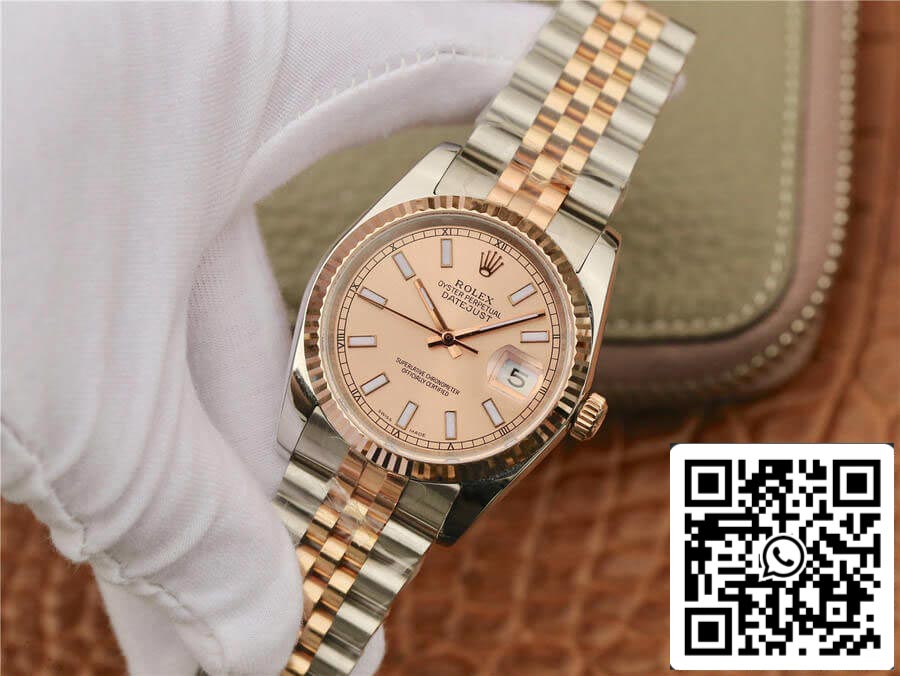 Rolex Datejust 116231 36MM 1:1 edizione migliore GM Fabbrica Rosa Oro Pink quadrante