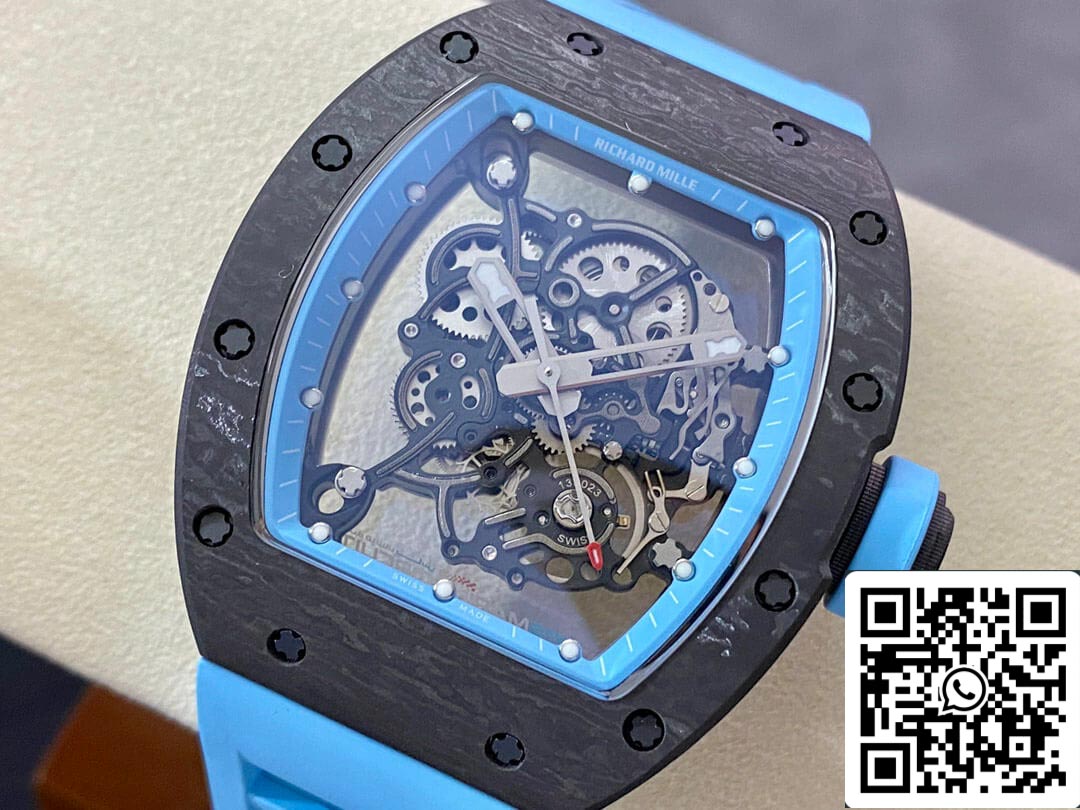 Richard Mille RM-055 1:1 edizione migliore BBR Fabbrica Blu cinturino