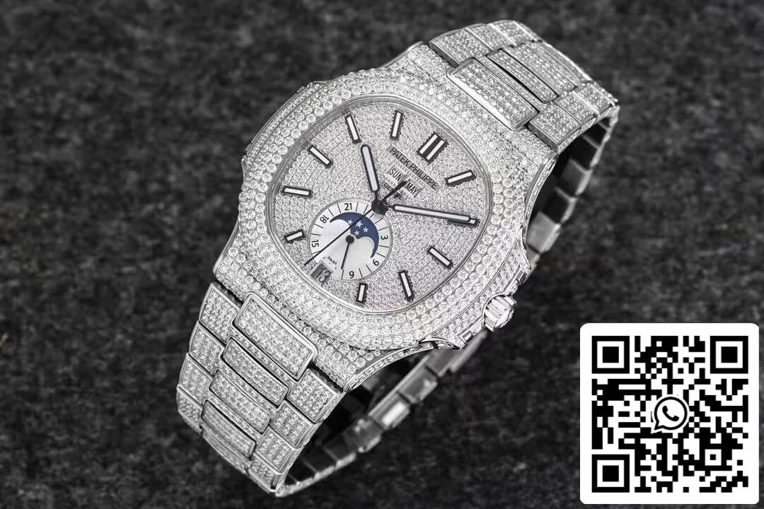 Patek Philippe Nautilus 5726/1A-014 1:1 Best Edition R8 Fabbrica Gypsophila Diamond Dial