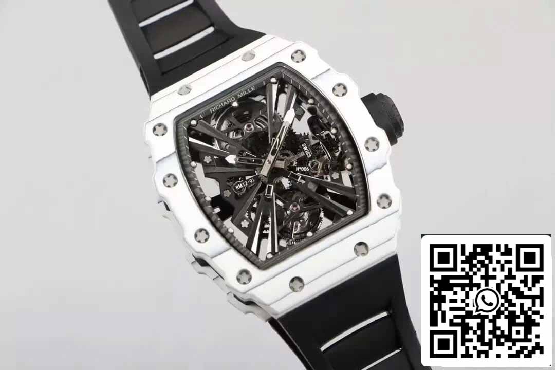 Richard Mille RM12-01 Tourbillon 1:1 Best Edition RM Fabbrica Black Rubber cinturino