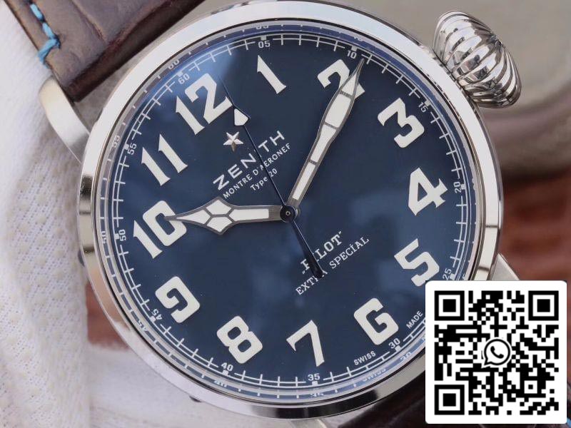 Zenith Pilot Type 20 Extra Special XF Fabbrica 1:1 Best Edition Swiss ETA2824 Esfera y agujas azules superluminosas