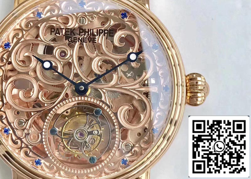 Patek Philippe Tourbillon Sapphire 1:1 Best Edition Rose Gold Swiss Tourbillon