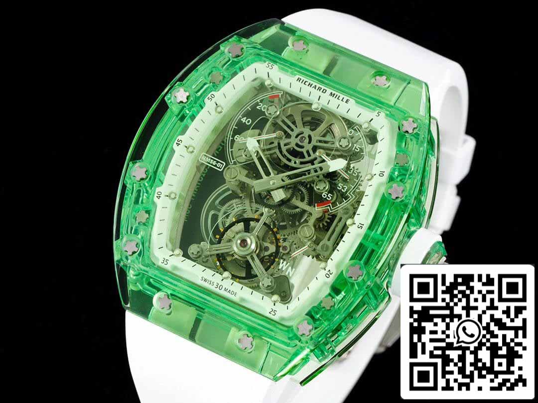 Richard Mille RM 56-01 Tourbillon 1:1 Best Edition RM Fabbrica Green Transparent Case