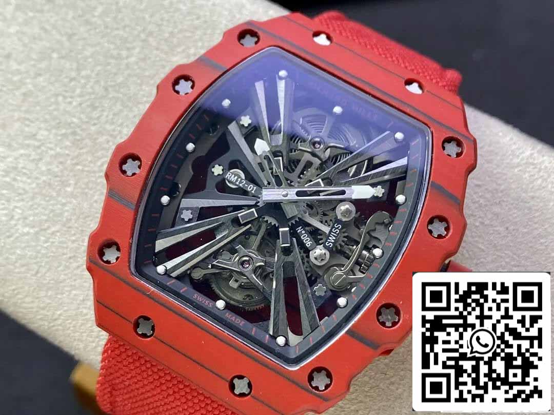Richard Mille RM12-01 Tourbillon 1:1 Best Edition RM Fabbrica Red Carbon Fiber Case