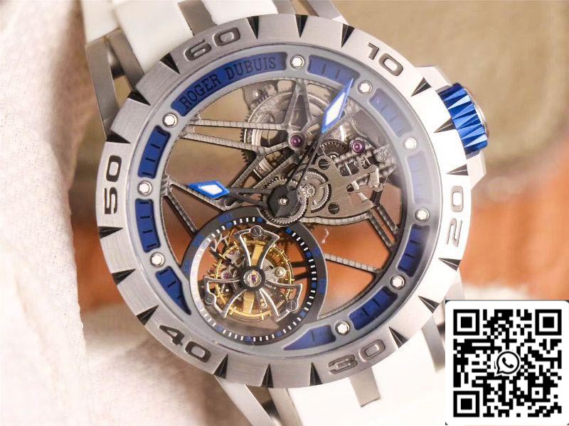 Roger Dubuis Excalibur RDDBEX0622 Tourbillon JB Fabbrica 1:1 edição melhor Blue Hollow Dial Swiss RD505SQ