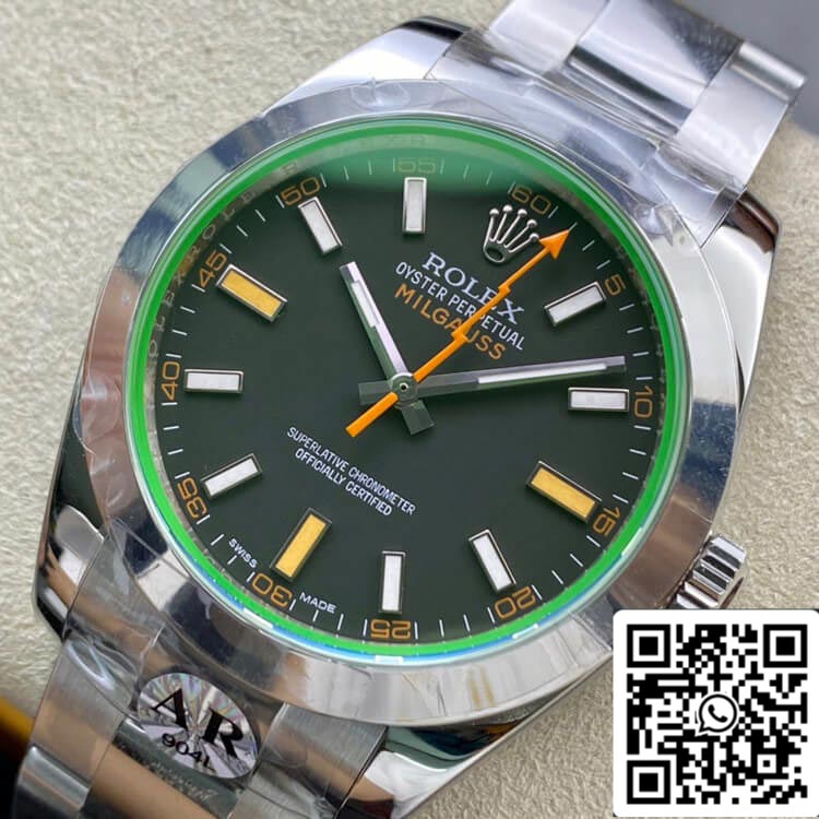 Rolex Milgauss 116400GV AR Fabbrica 1:1 edizione migliore Swiss ETA3131 quadrante nero