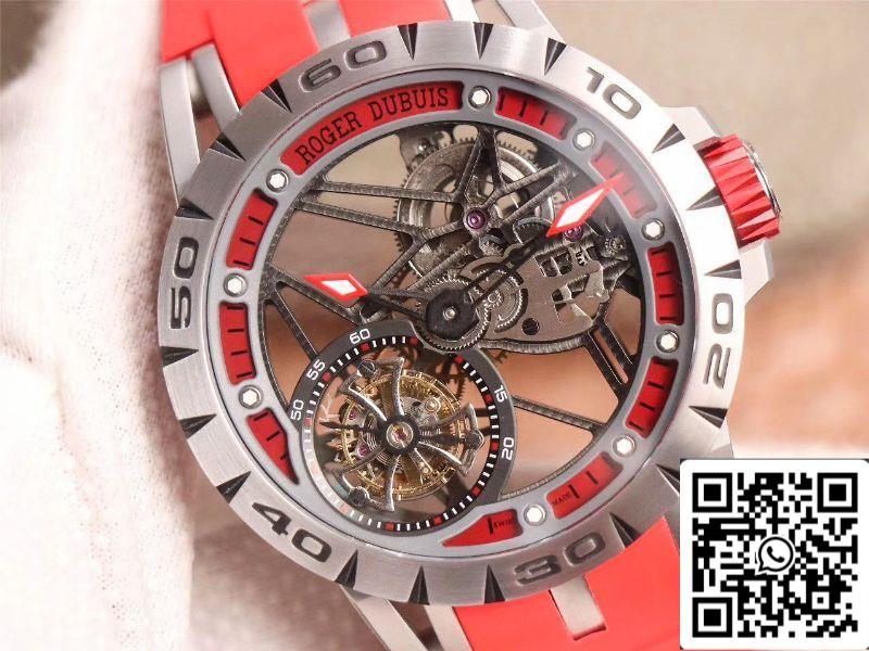Roger Dubuis Excalibur Spider RDDBEX0572 Hollow Flight Tourbillon 1:1 edizione migliore JB Fabbrica Red cinturino Swiss RD505SQ