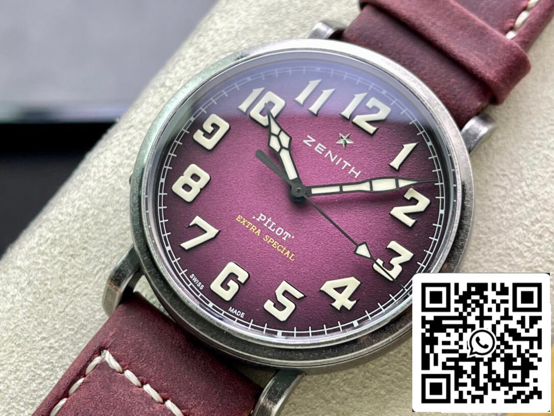 Zenith Pilot 11.2430.679.21.C801 XF Fabbrica 1:1 Best Edition Swiss ETA9015 Pink dial