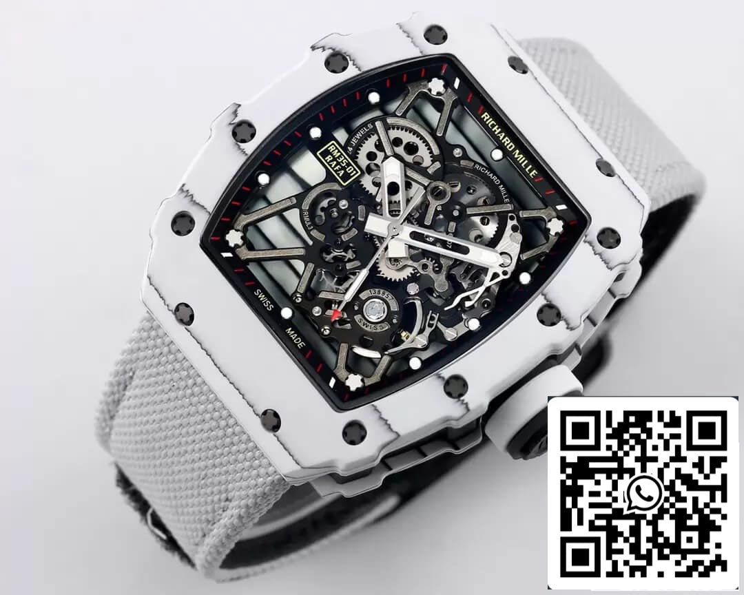 Richard Mille RM35-01 1:1 edizione migliore BBR Fabbrica Bianco fibra di carbonio Cassa