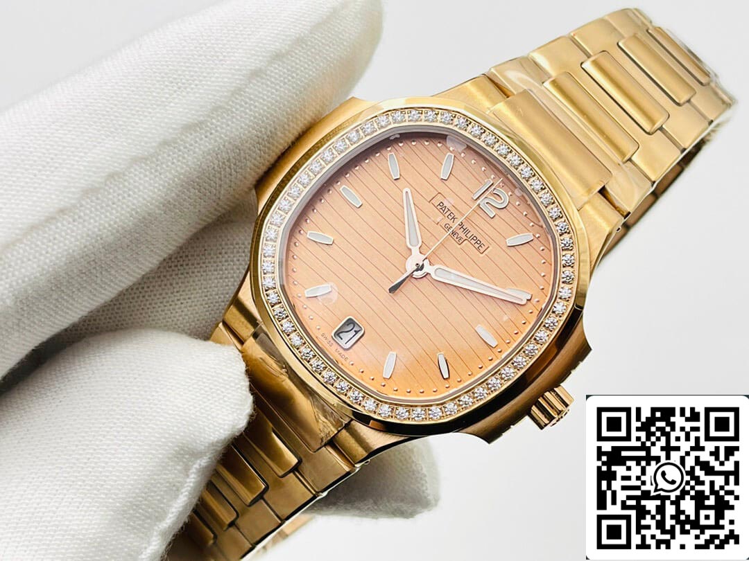 Patek Philippe Nautilus Ladies 7118/1200R-010 1:1 edizione migliore 3K Fabbrica Rosa Oro