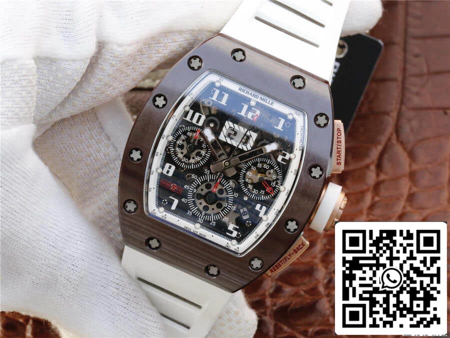 Richard Mille RM011 1:1 Best Edition KV Fabbrica Ceramic White cinturino