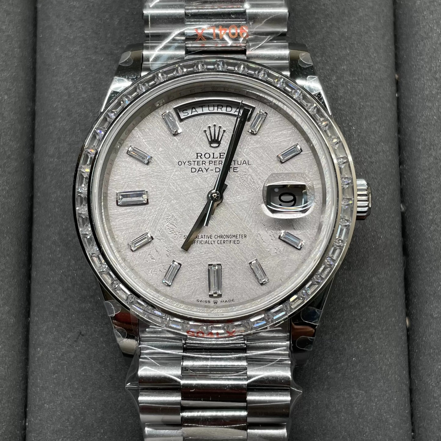 Rolex Day Date 40 M228396TBR-0027 Meteorite Diamond quadrante 1:1 edizione migliore GM Fabbrica V3 Counterweight Versione
