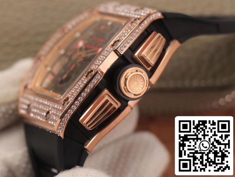 Richard Mille RM011 RG/5423 1:1 Best Edition KV Fabbrica Rose Gold Diamond Swiss movimento