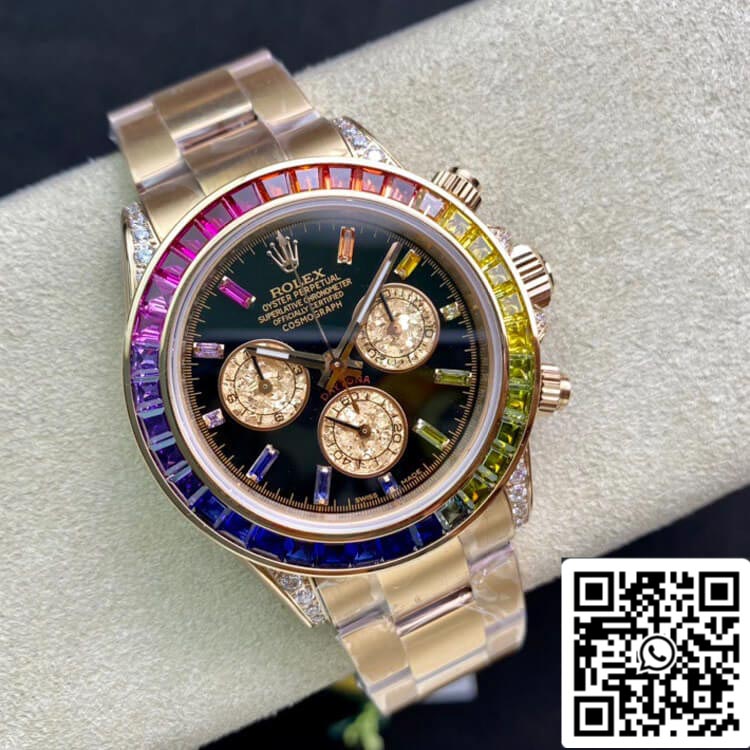 Rolex Daytona 116595 RBOW 1:1 Best Edition TW Fabbrica Rose Gold Black Dial
