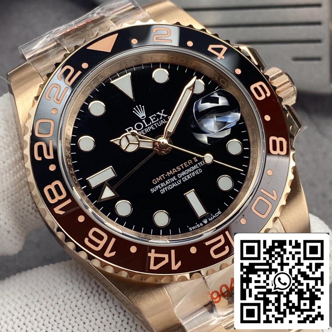Rolex GMT Master II 126715CHNR-0001 1:1 edizione migliore GM Fabbrica Rosa Oro