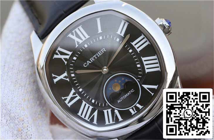 Drive De Cartier Moonphase WGNM0009 1:1 Best Edition acciaio inossidabile Black Dial