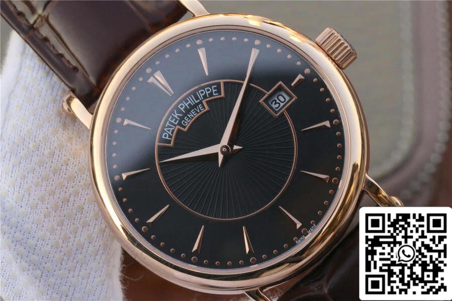 Patek Philippe Calatrava 1:1 Best Edition ZF Fabbrica Rose Gold Leather cinturino