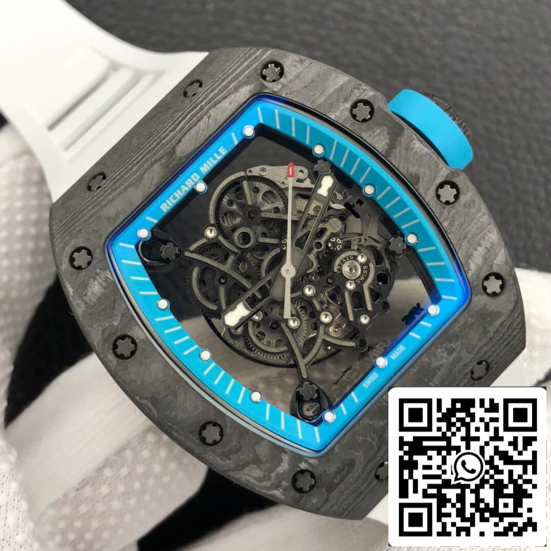 Richard Mille RM055 1:1 Best Edition ZF Fabbrica Carbon Fiber Skeleton Dial