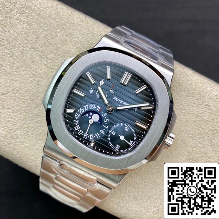 Patek Philippe Nautilus 5712/1A-001 40MM 1:1 Best Edition PPF Fabbrica Dark Blue Dial acciaio inossidabile cinturino