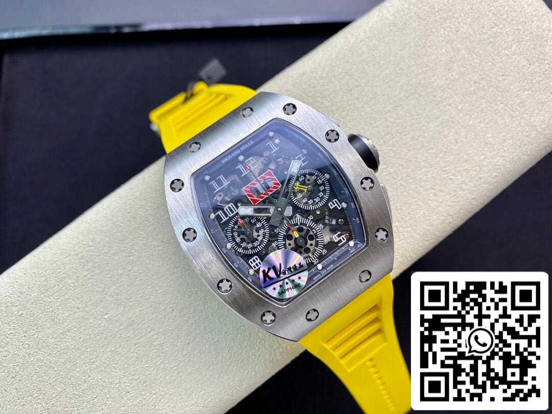 Richard Mille RM11 1:1 Best Edition KV Fabbrica Titanium Yellow cinturino