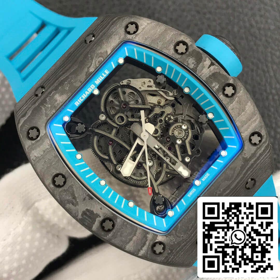 Richard Mille RM055 1:1 Best Edition ZF Fabbrica Blue Rubber cinturino