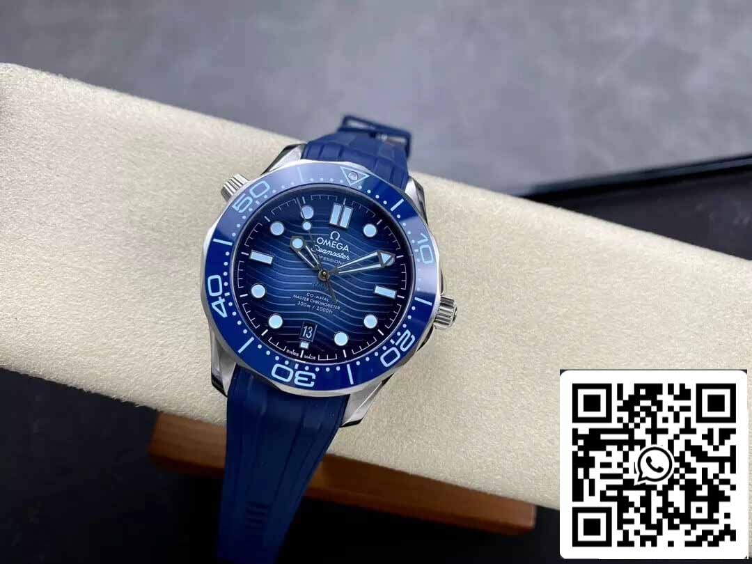 Omega Seamaster Diver 300M 210.32.42.20.03.002 Summer Blu  1:1 edizione migliore VS Fabbrica Gomma cinturino