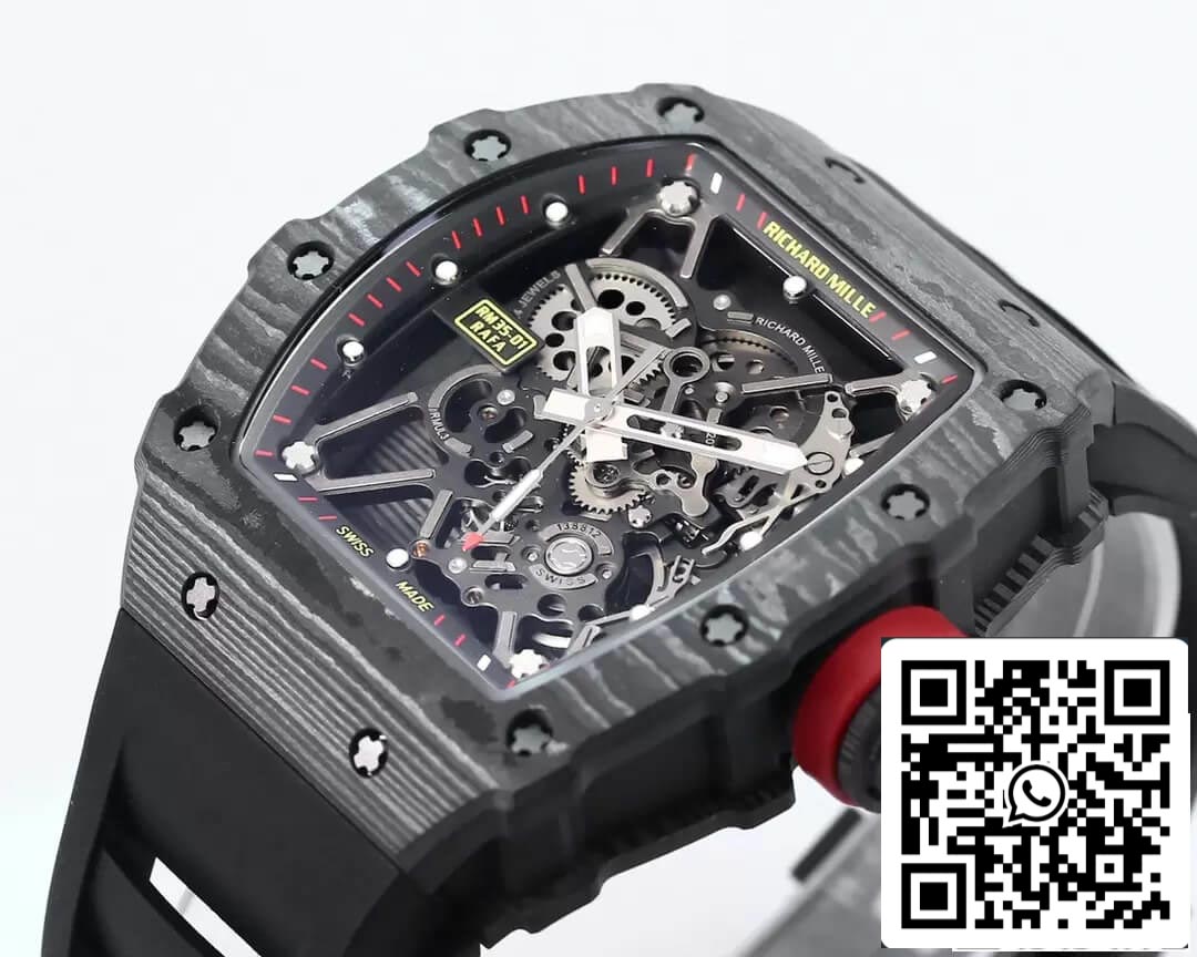 Richard Mille RM35-01 1:1 edizione migliore BBR Fabbrica Nero Gomma cinturino